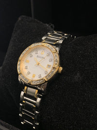 BULOVA Beautiful Ladies Stainless Steel Wristwatch w/ 24 Diamonds! - $2K APR Value w/ CoA! ✓ APR 57