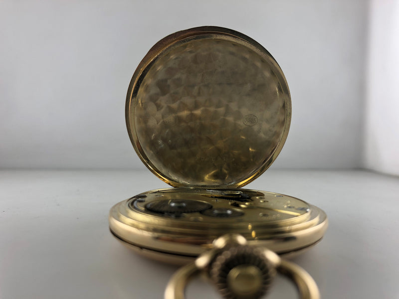 1920s Junghans Pocket Watch in Solid Gold w/hunter double case, $20 KVALUE, w/Cert! APR 57