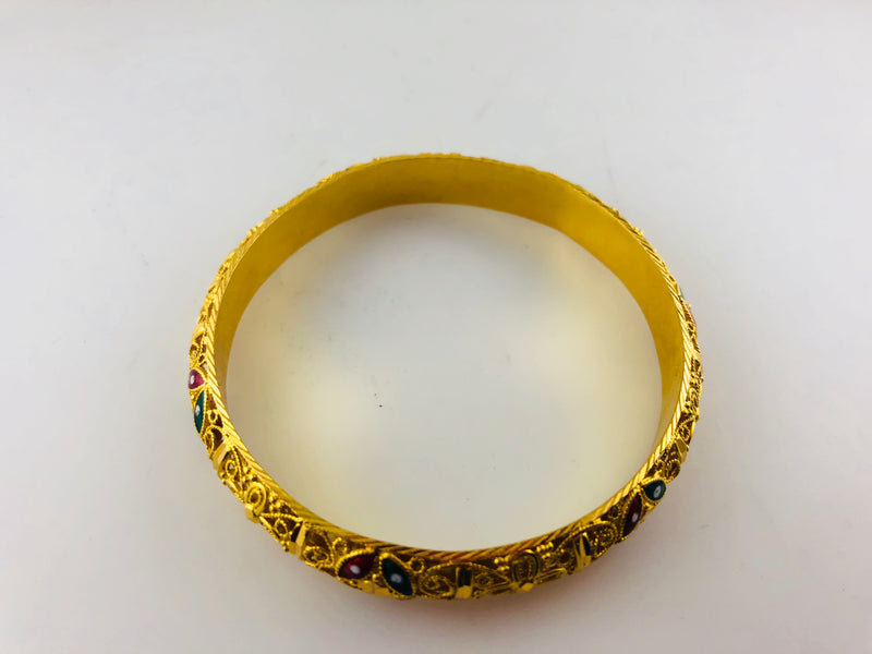 Stunning 22K Yellow Gold Floral Design Bracelet, Signed by World Gemological Institute - $15K APR Value w/ CoA! APR 57
