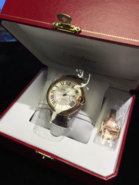 CARTIER Ballon Bleu 18K Rose Gold Watch w/ Date Feature on Leather Strap - $22K VALUE APR 57
