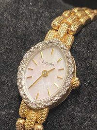 BULOVA Ladies Solid Yellow Gold Wristwatch w/ Diamond Bezel! - $8K APR Value w/ CoA! APR 57