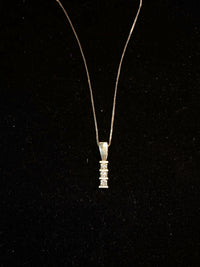 BEAUTIFUL Italian Design White Gold Necklace w/ 3 Gem Brilliant Diamonds! - $10K Appraisal Value! } APR 57
