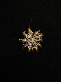 AMAZING 18KYG Diamond & Lapis Lazuli Snowflake Brooch Pin - $25K Appraisal Value! } APR 57