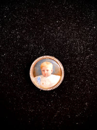 INCREDIBLE Antique Child Portrait Pearl YG Brooch w/ 74 Diamonds! - $10K Appraisal Value! } APR 57