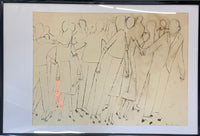 BEN SHAHN 1965 "ROLLERSKATERS OR STUDY FOR ANDANTE" INK DRAWING - $20K APR W COA APR57