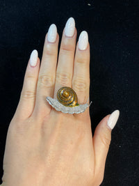 AMAZING Vintage 1940's Diamond & Enamel Snail Brooch w/ 112 Diamonds! 18K White/Yellow Gold! - $15K Appraisal Value! ✓} APR 57