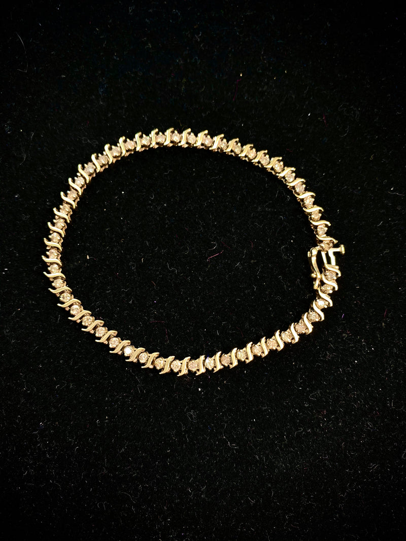 BEAUTIFUL Designer Diamond Tennis Bracelet Yellow Gold w/ 43 Diamonds & 2.50 Carats!  - $5K Appraisal Value! ✓ APR 57