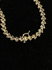 Beautiful White/Yellow Gold Triangle-Shaped Tennis Bracelet with 114 Diamonds! - $12K APR Value w/ CoA! APR 57