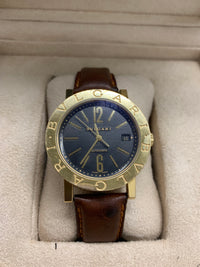 BVLGARI 18K Yellow Gold Men's Wristwatch w/ Rare Blue Face - $25K VALUE APR 57