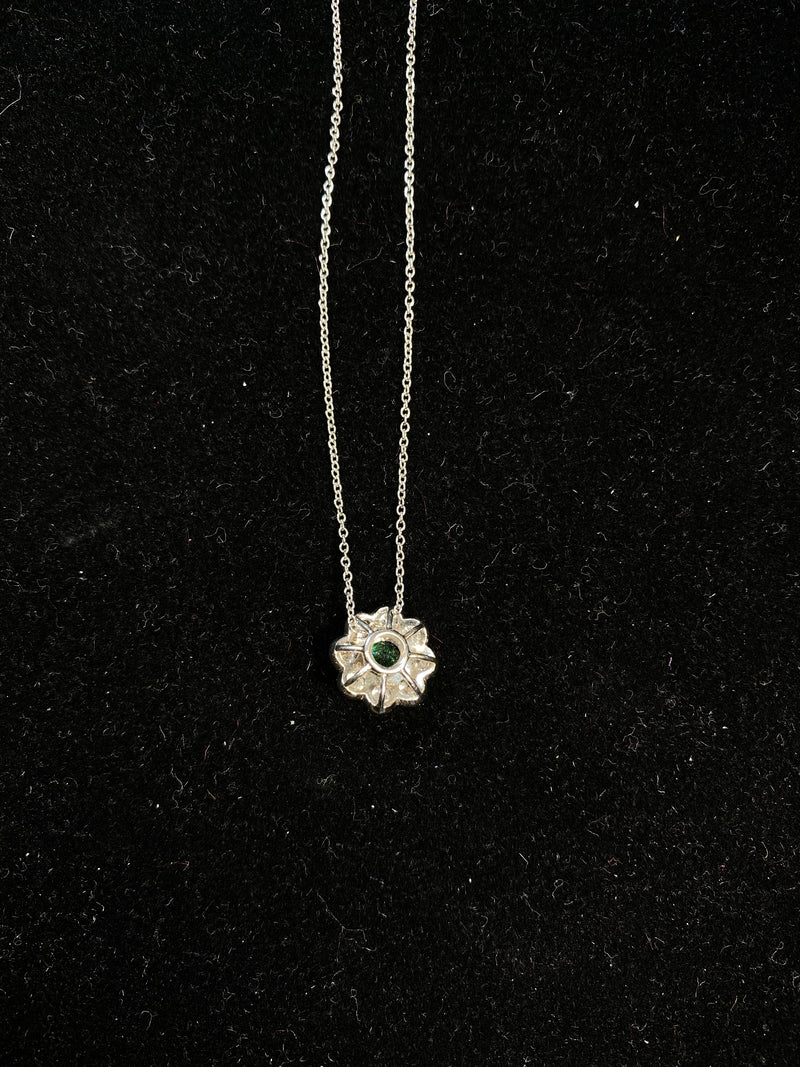 Chopard Style Rare Beautiful Platinum Necklace 8 Diamonds&Emerald w $40k COA!!!} APR 57