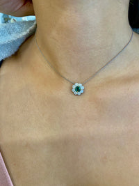 Chopard Style Rare Beautiful Platinum Necklace 8 Diamonds&Emerald w $40k COA!!!} APR 57