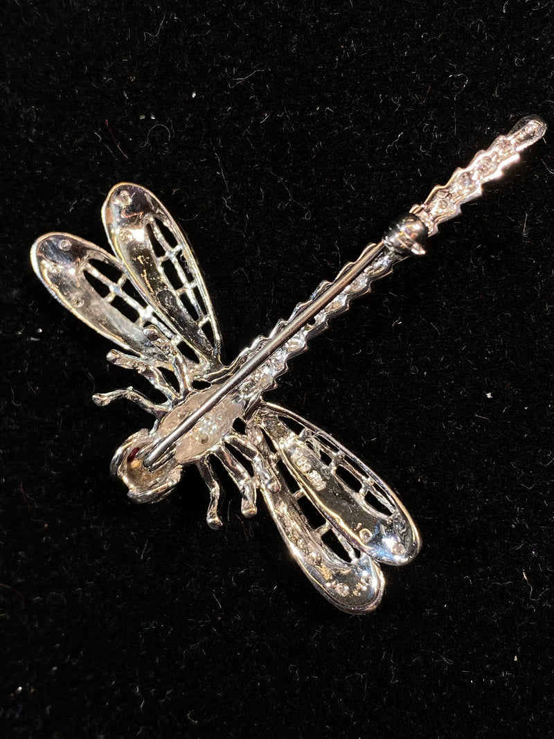 Stunning WG Dragonfly Brooch/Pin with 18 Diamonds&2 Rubies w $40K COA !!!} APR 57