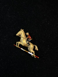 TIFFANY & CO. Amazing Horse Jockey Hand Painted Enameled 18K YG Brooch/Pin - $20K Appraisal Value! } APR 57