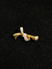 Tiffany Style Desgnr YG Ribbon Bow Band Brooch/Pin 31 Diamonds  w $15K COA!!!} APR 57