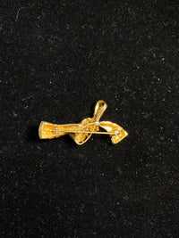 Tiffany Style Desgnr YG Ribbon Bow Band Brooch/Pin 31 Diamonds  w $15K COA!!!} APR 57