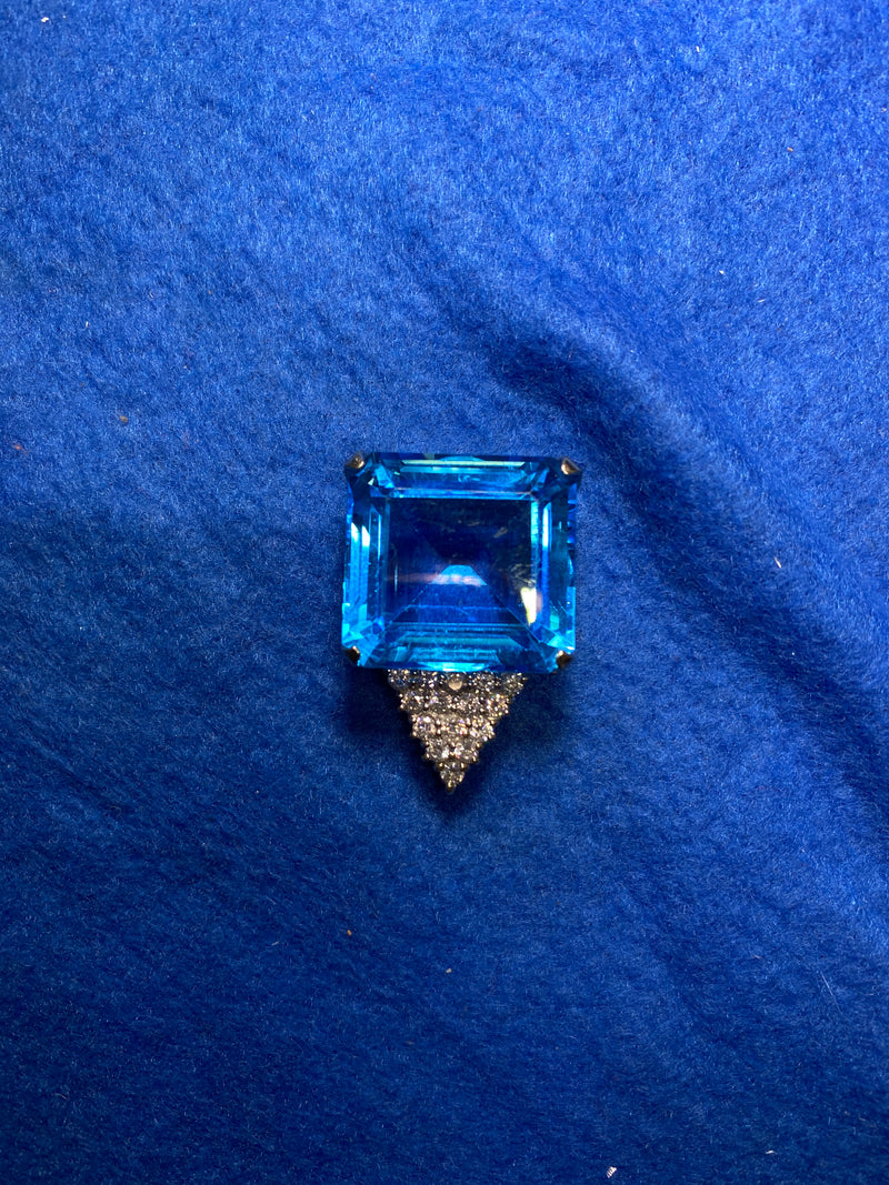 Contemporary WG designer 15 Diamonds/ Cobalt Blue Topaz Pendant $20K COA!!} APR 57