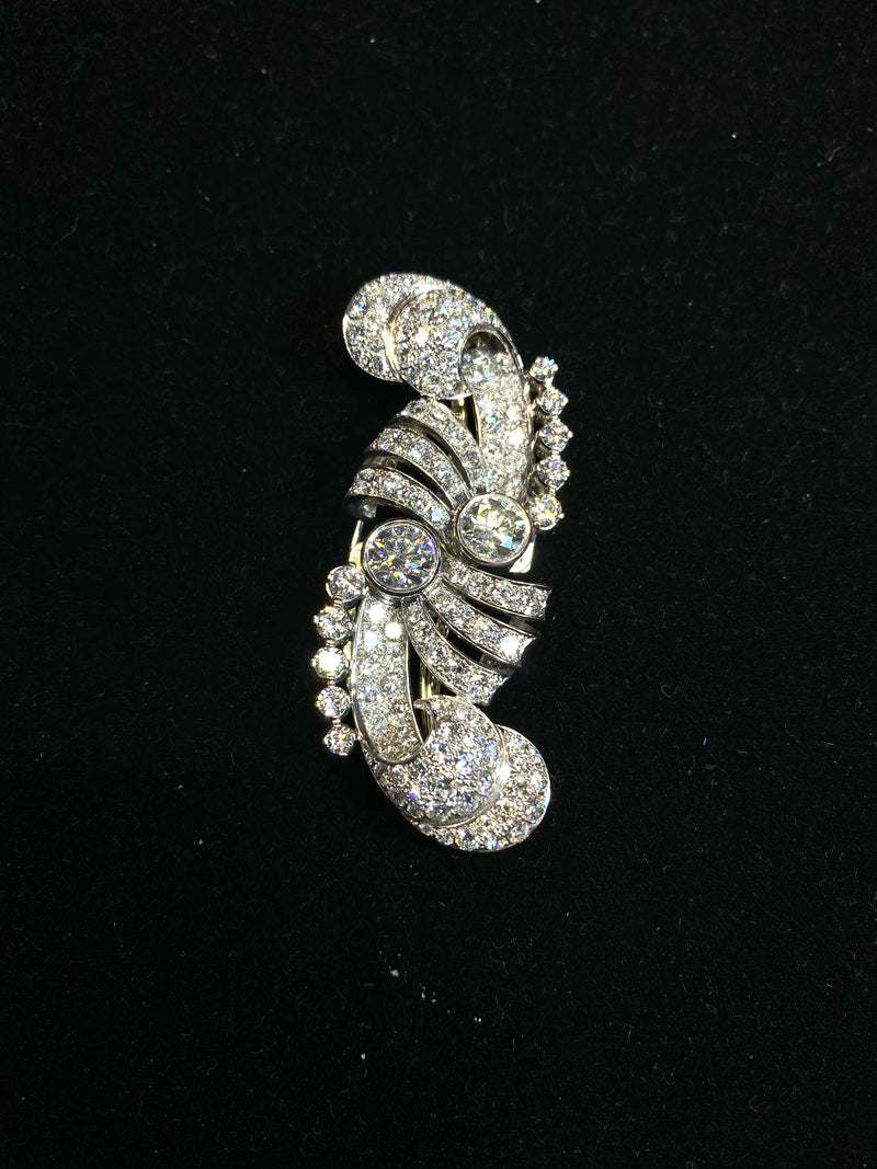 AMAZING Intricate Designer 120-Diamond Platinum Brooch/Pin - $100K Appraisal Value! } APR 57