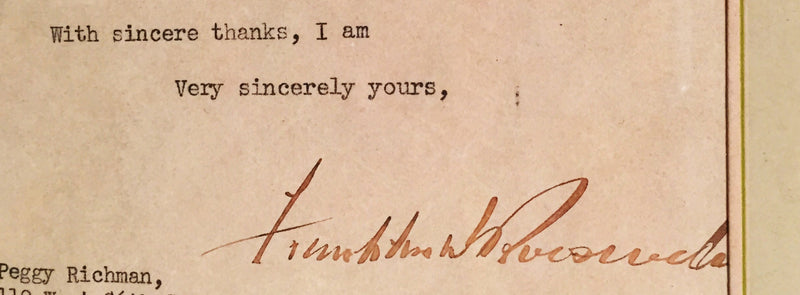 President Franklin D. Roosevelt Very Personal Letter to Warm Springs Institute Benefactor - $20K VALUE APR 57