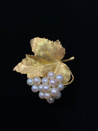 TIFFANY & CO. Vintage 18K Yellow Gold 16 Pearl Leaf Brooch/Pin - $15K Appraisal Value! } APR 57
