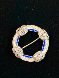 Lovely Victorian 1900s 18KWG  2CT Diamonds & Sapphires Brooch/Pin  w $30K COA!!} APR 57