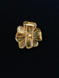 CARTIER Vintage 1960s  18K Yellow Gold Flower Brooch Pin - $30K VALUE! APR 57