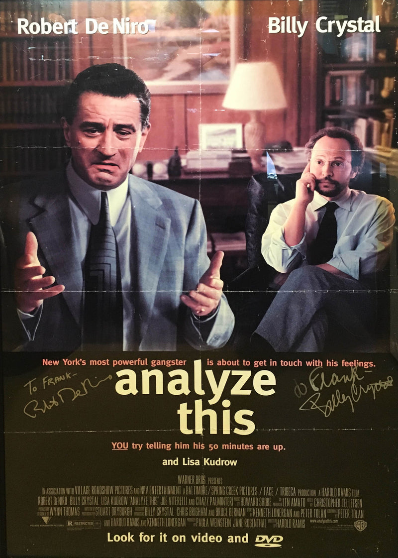 1999 "Analyze This" Movie Poster Signed Robert De Niro & Billy Crystal Framed  - $3K VALUE APR 57