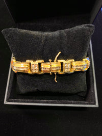 Incredible Solid Yellow Gold Men's Bracelet with 204 Diamonds! - $40K APR Value w/ CoA! APR 57