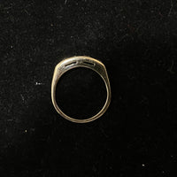 Victorian style Solid White Gold with 4 Diamonds Band Ring - $6K Appraisal Value w/CoA} APR57