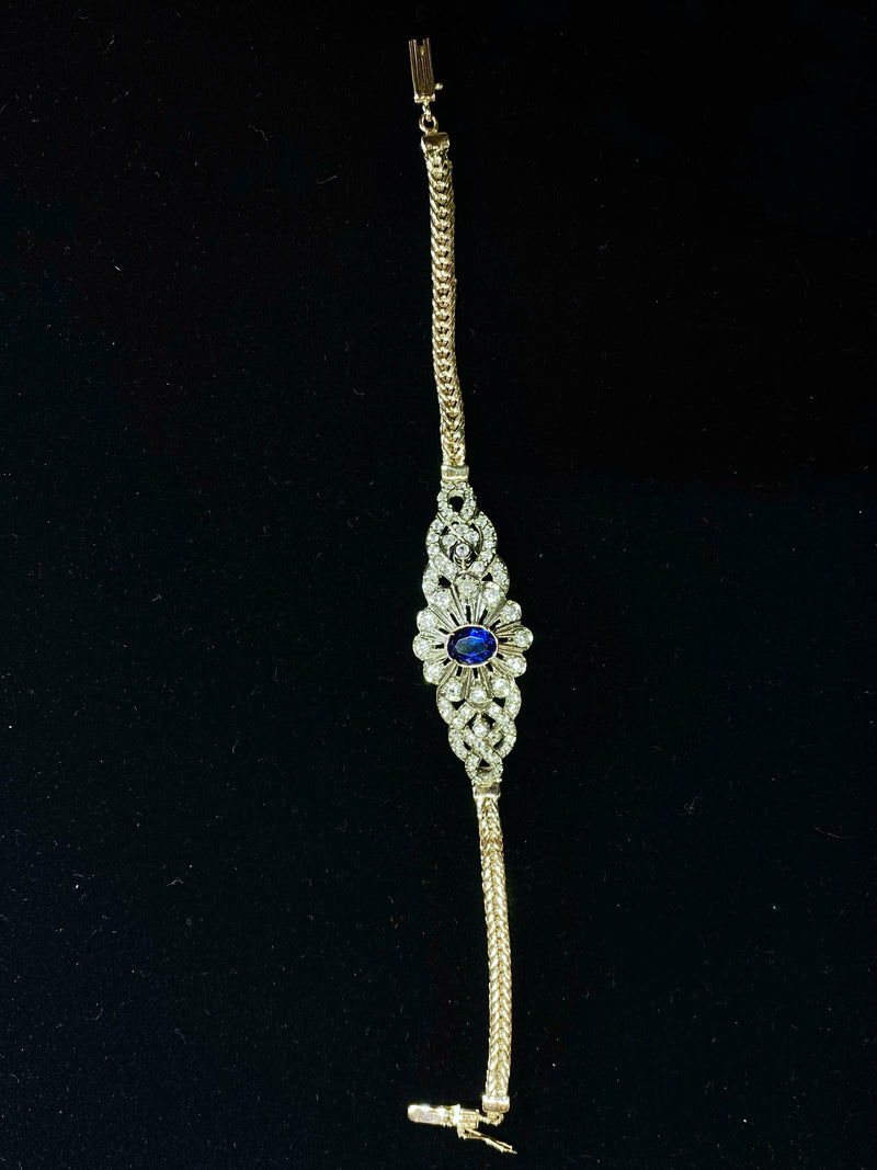 AMAZING Two-Color Rose/White Gold Sapphire & Diamond Bracelet - $20K APR Value w/ CoA! APR 57