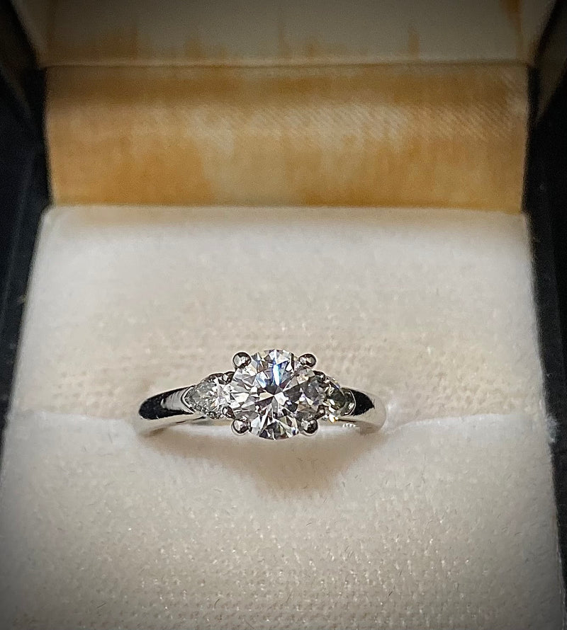 Tiffany&Co. Platinum with 3-stone Engagement Diamond Ring - $25K Appraisal Value w/CoA} APR57