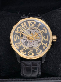 STÜHRLING Rare Cesario Gold-tone Wristwatch w/ Full Skeleton Dial - $2K APR Value w/ CoA! ✓ APR 57