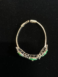 1940's Vintage Designer White Gold Diamond & Jadeite Bracelet - $15K APR Value w/ CoA! APR 57