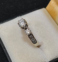 Unique Designer's Solid White Gold Diamond with accent stones Channel set Ring - $10K Appraisal Value w/CoA} APR57