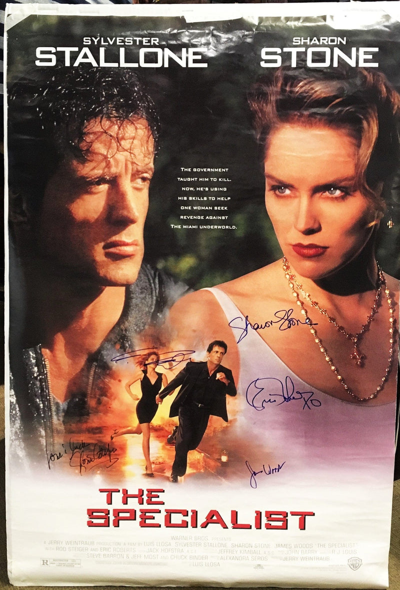 "The Specialist" 1994 Movie Poster Autographed Signed by Sylvester Stallone Sharon Stone Eric Roberts James Woods - $2K VALUE APR 57