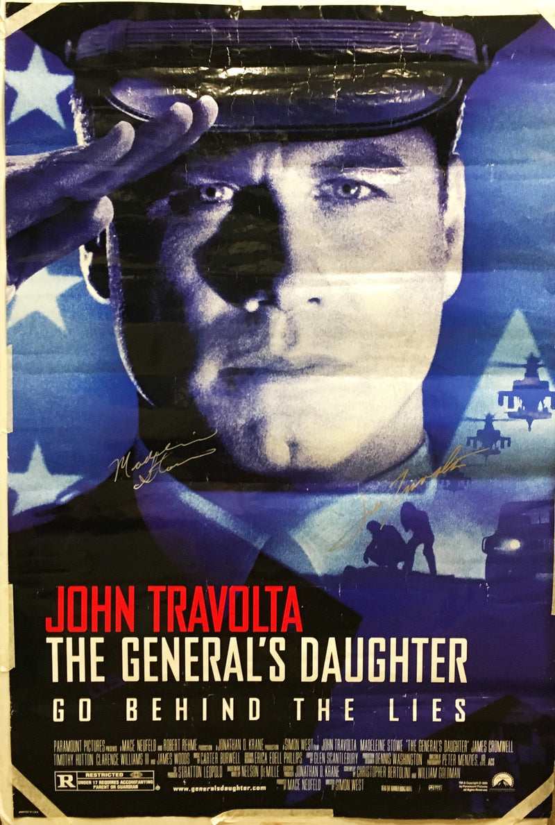 "The General's Daughter" 1999 Movie Poster Signed by John Travolta Madeleine Stowe - $1,000.00 VALUE APR 57