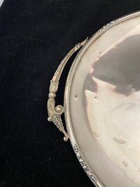 MICHAEL C. FINA Circular Sterling Silver Serving Tray with Handles - $2K APR Value w/ CoA! APR57