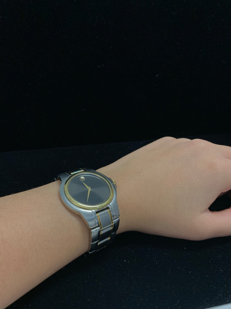 MOVADO Stainless Steel Wristwatch w/ Gold-tone Detailing & Black Dial -$2K APR Value w/ CoA! ✓ APR 57