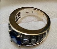 Unique Designer's Solid Yellow Gold with Sapphire and White Sapphire Band Ring - $20K Appraisal Value w/CoA} APR57