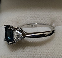 Unique Designer's Platinum with Sapphire and Diamond 3-stone Ring - $40K Appraisal Value w/CoA} APR57