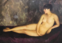 Pal Javor, “Resting Woman”, Signed Original Oil on Board, c. 1910’s - Appraisal Value: $10K* APR 57