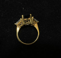 Unique Designer's 18K Yellow Gold with Sapphire & Diamonds 3-stone Ring - $80K Appraisal Value w/CoA} APR57