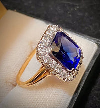 1910's Victorian Design Solid Yellow/White Gold with Sapphire & Diamond Ring - $30K Appraisal Value w/CoA} APR57