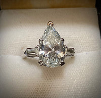 Incredible Platinum Pear-shape Diamond 3-stone Engagement Ring - $250K Appraisal Value w/CoA} APR57
