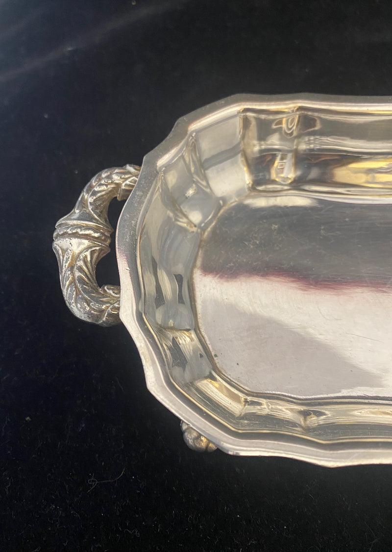 Stunning C. 1930s Silver Plated Rectangular Footed Dish - $1.5K APR Value w/ CoA! APR57