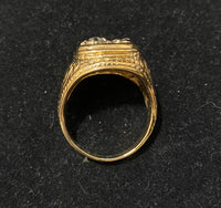 Unique Design Solid Yellow Gold with Diamonds Signet Ring - $8K Appraisal Value w/CoA} APR57