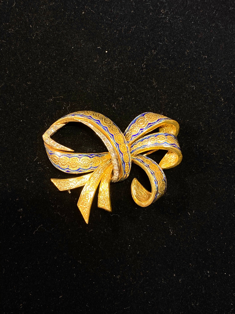 Italian Gold Bow Pin-Brooch – jeweleretteandco