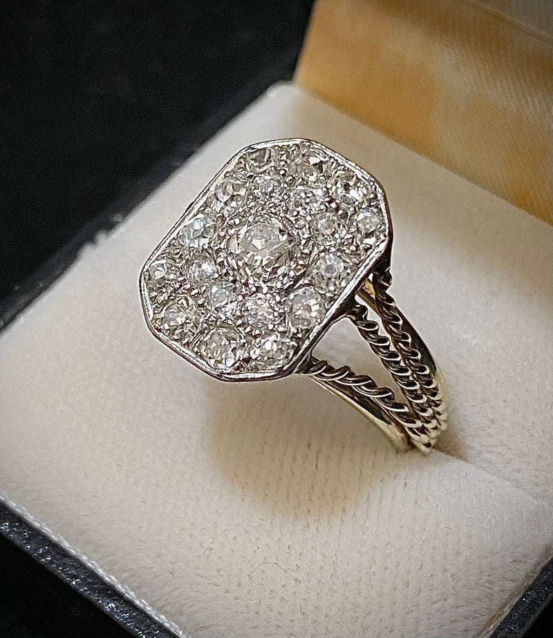 1900's Antique Design Solid White Gold with Old Mine Diamonds Ring - $16K Appraisal Value w/CoA} APR57