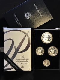 1998 W American Eagle Proof Platinum Four-Coin Set in Original Box - $6K Value w/ CoA! ✓ APR 57
