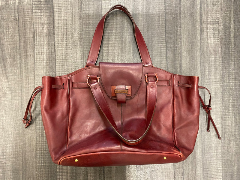 SALVATORE FERRAGAMO Burgundy Leather Shoulder Tote Bag- $3K APR Value w/ CoA! ✓ APR 57