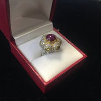BUCCELLATI Beautiful Lady's Star Ruby Ring w/ Fancy Yellow Diamonds on 18K YG Ring! - $57K VALUE! APR 57